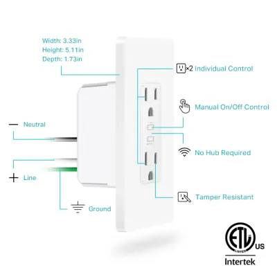 TP-Link Kasa Smart In-Wall USB Outlet